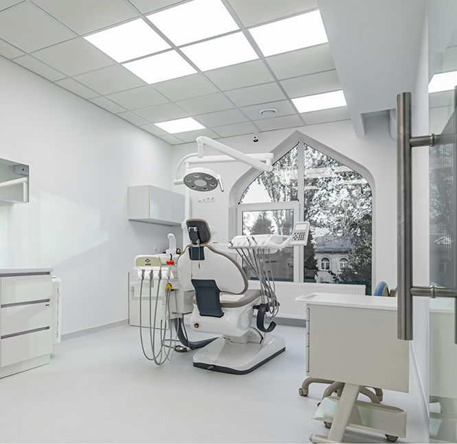 Pristine exam room in a dental office in San Antonio