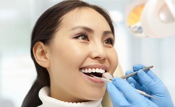 Woman receiving dental care